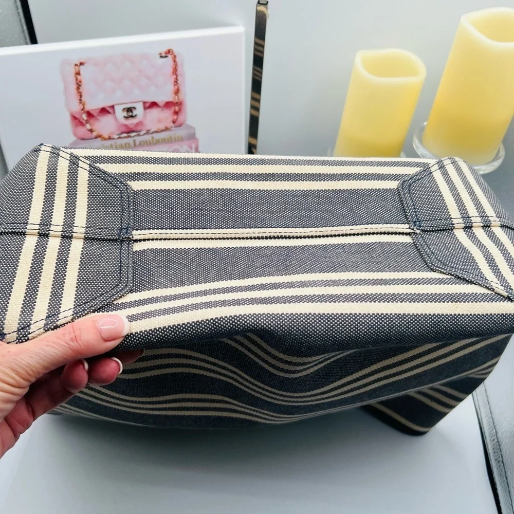 Kate Spade Blue and Cream Striped Tote - EUC